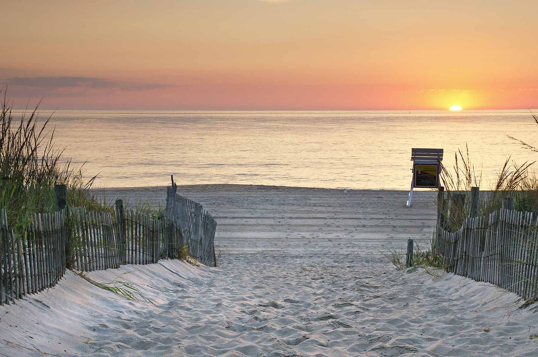 Sunrise over a Delmarva beach